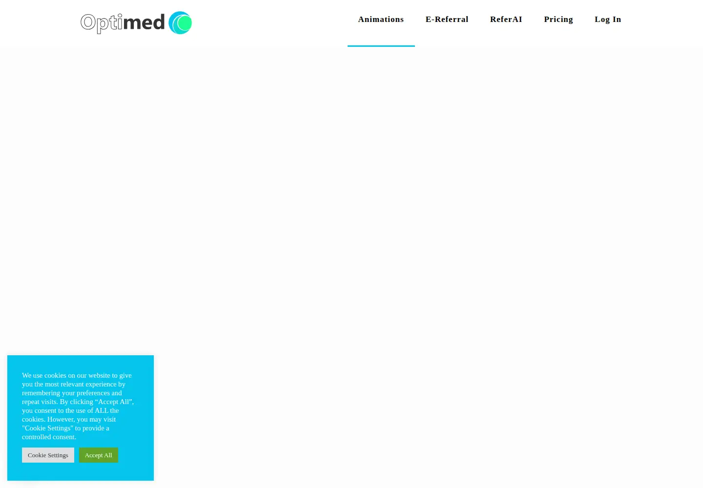 Captured homepage of optimed.co.uk in the current scan