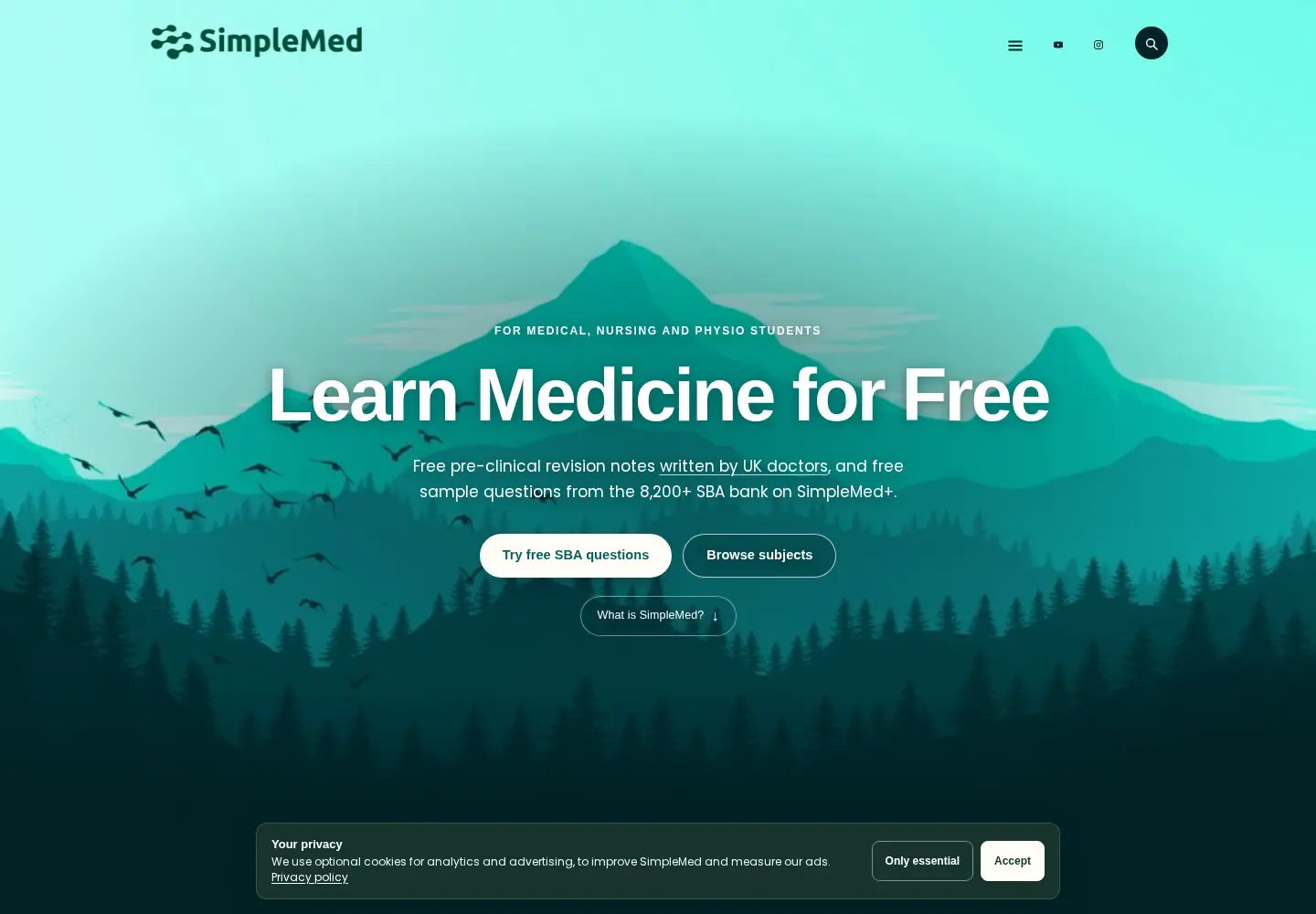 Captured homepage of simplemed.co.uk in the current scan