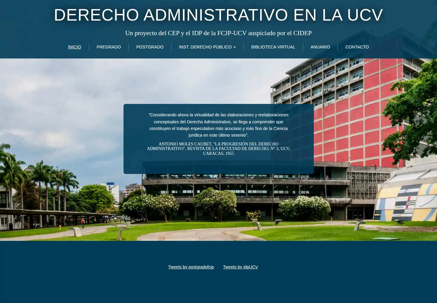 Screenshot of derechoadministrativoucv.com.ve