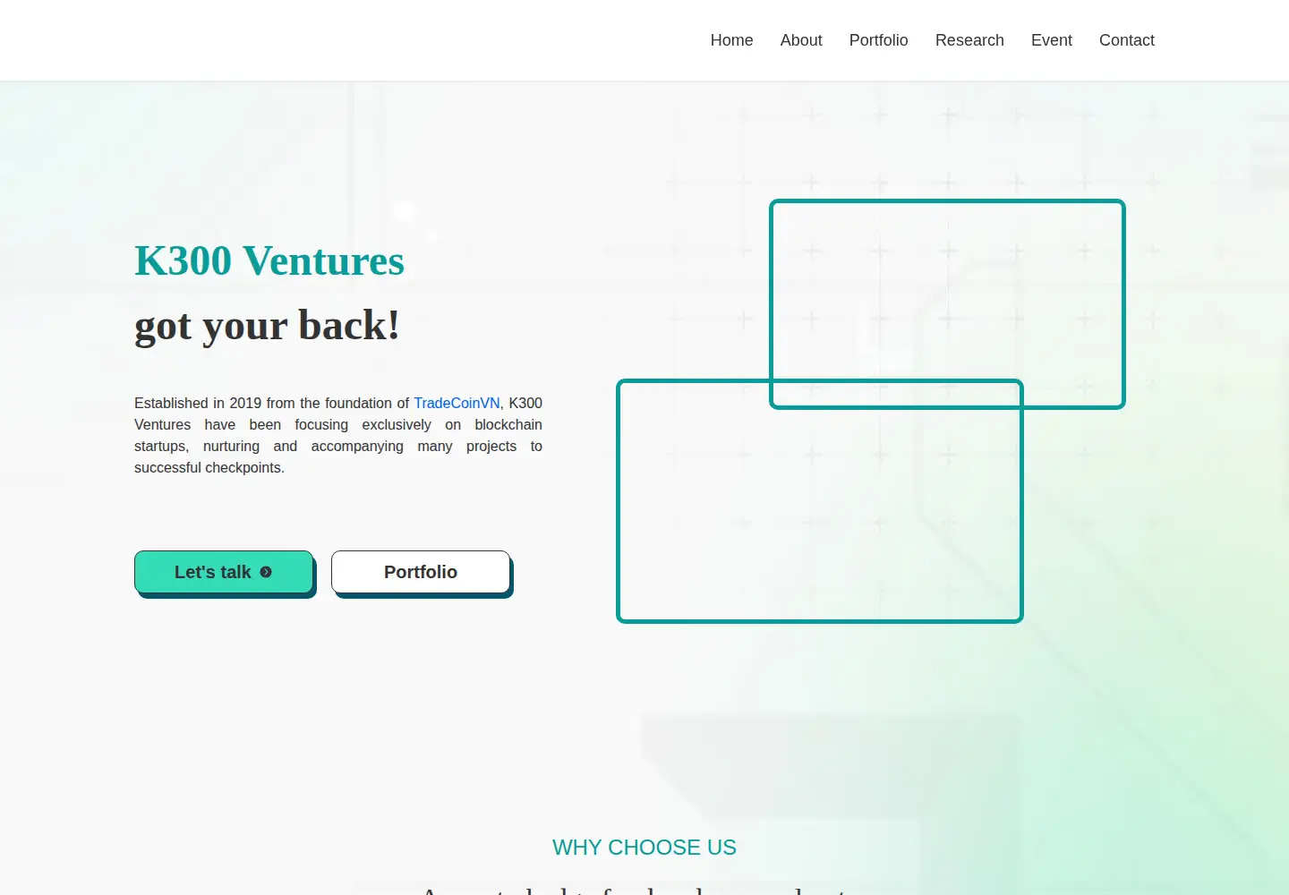 Captured homepage of k300.ventures in the current scan