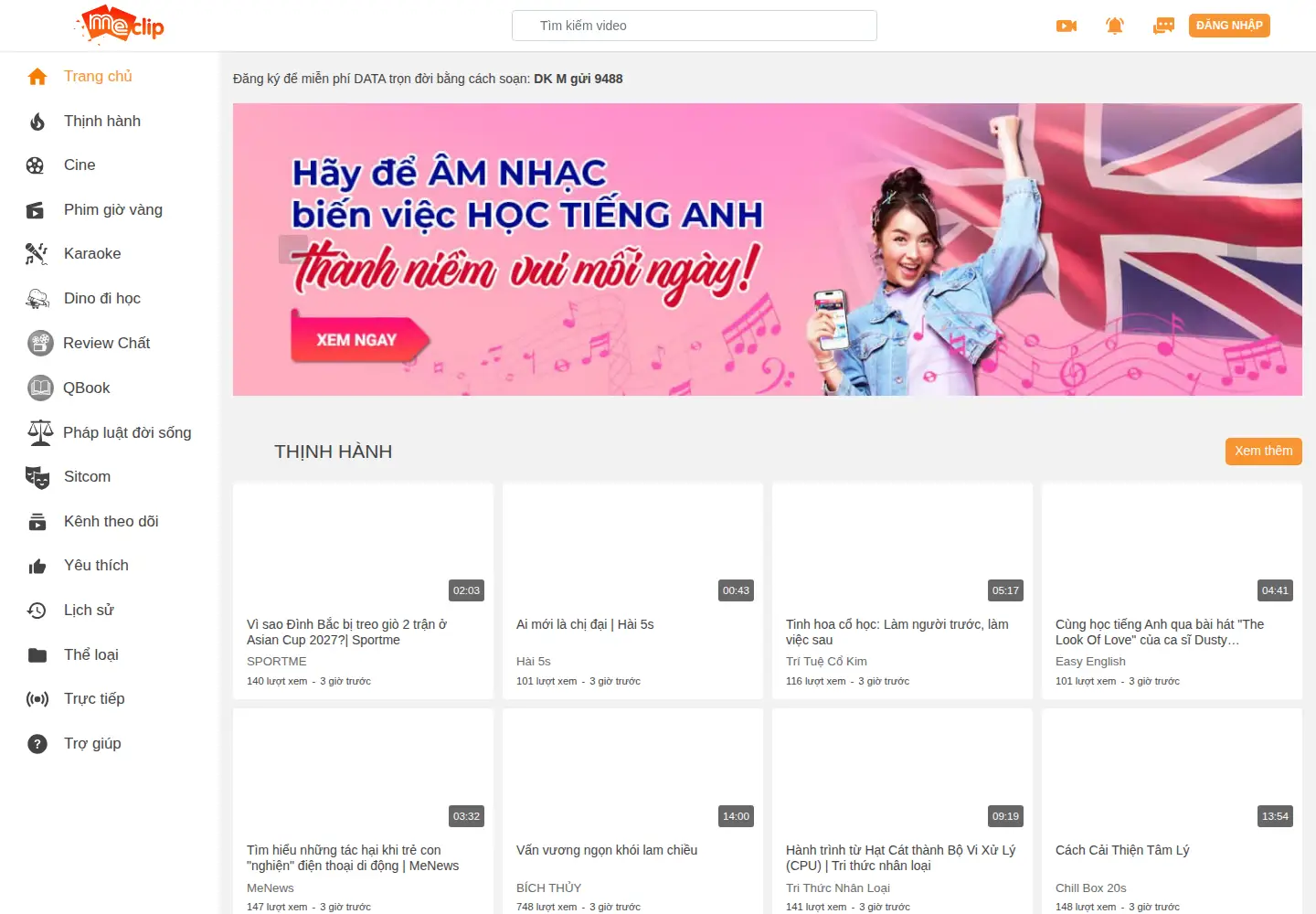 Screenshot of meclip.vn