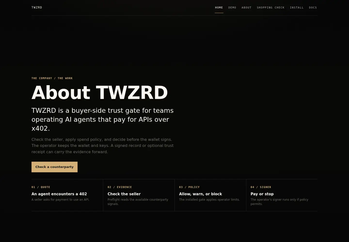 Captured homepage of twzrd.xyz in the current scan