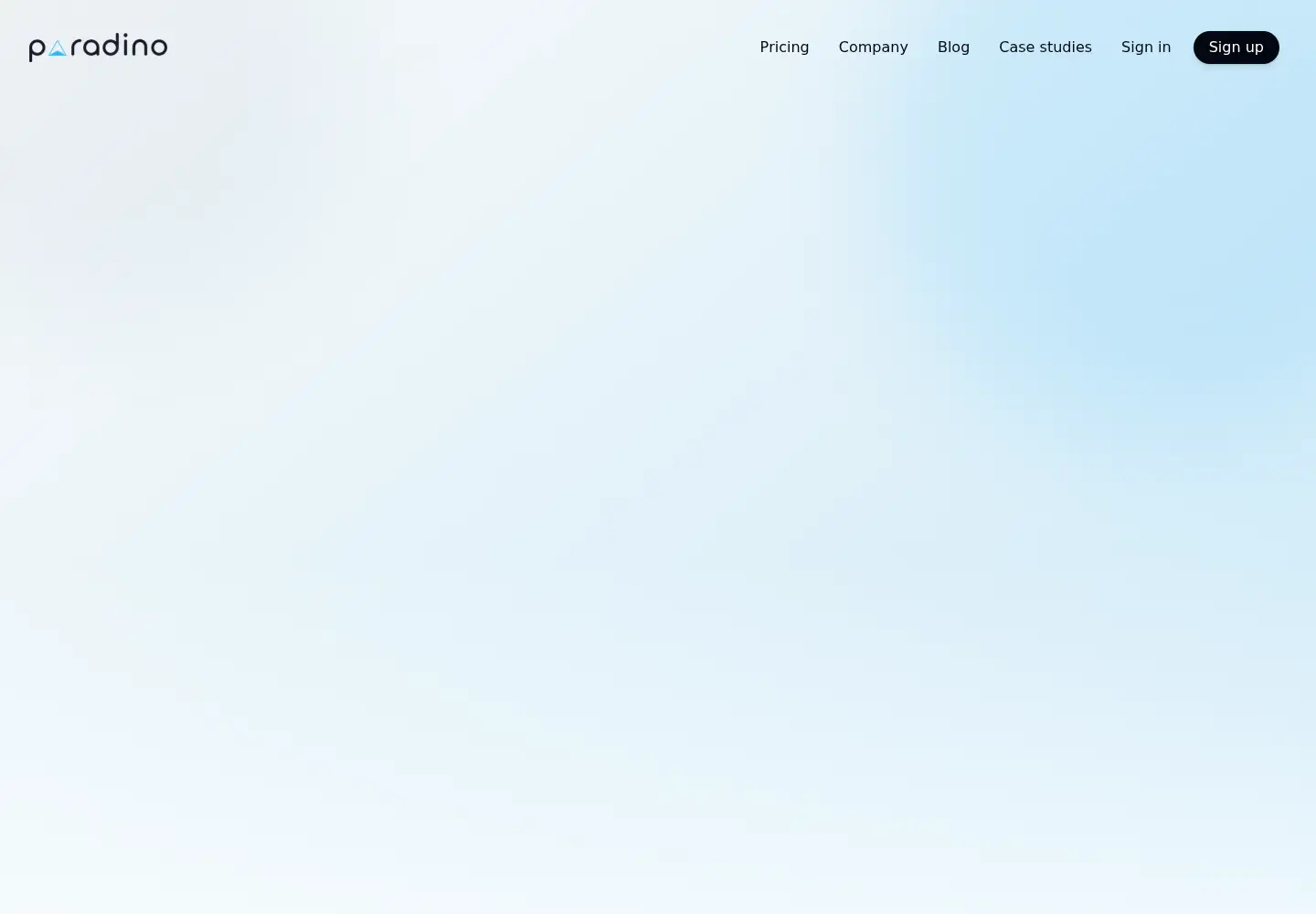 Captured homepage of paradino.ai in the current scan