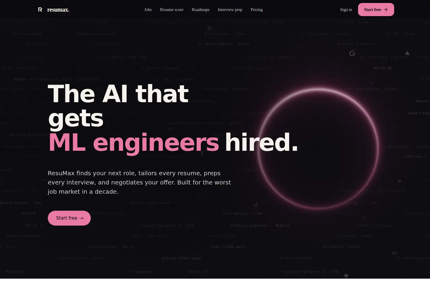 Screenshot of resumax.ai