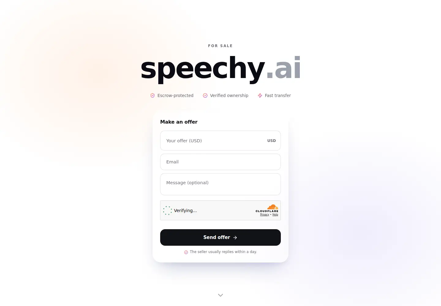 Captured homepage of speechy.ai in the current scan