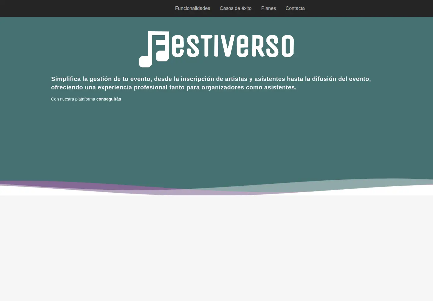 Captured homepage of festiverso.app in the current scan