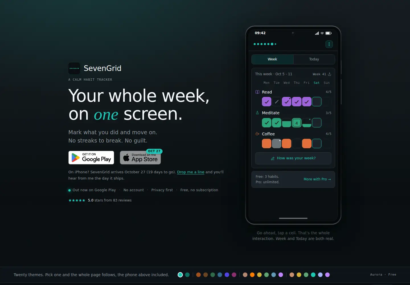 Screenshot of sevengrid.app
