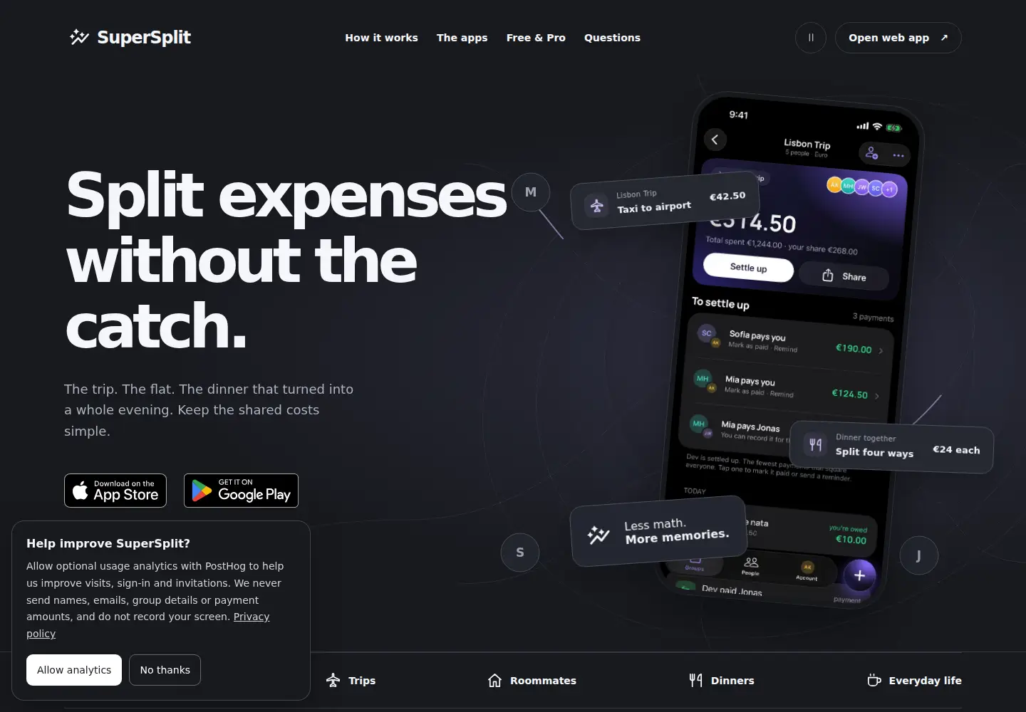 Screenshot of supersplit.app