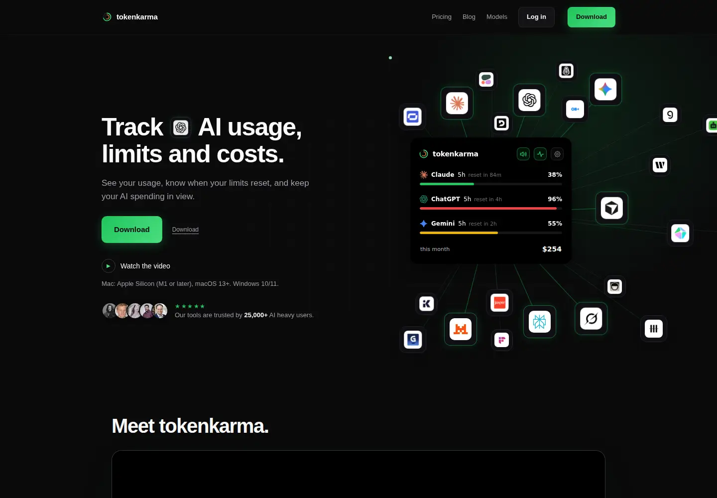 Screenshot of tokenkarma.app