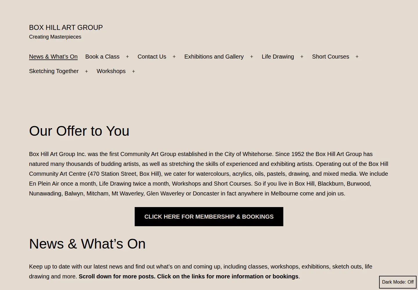 Screenshot of boxhillartgroup.com.au