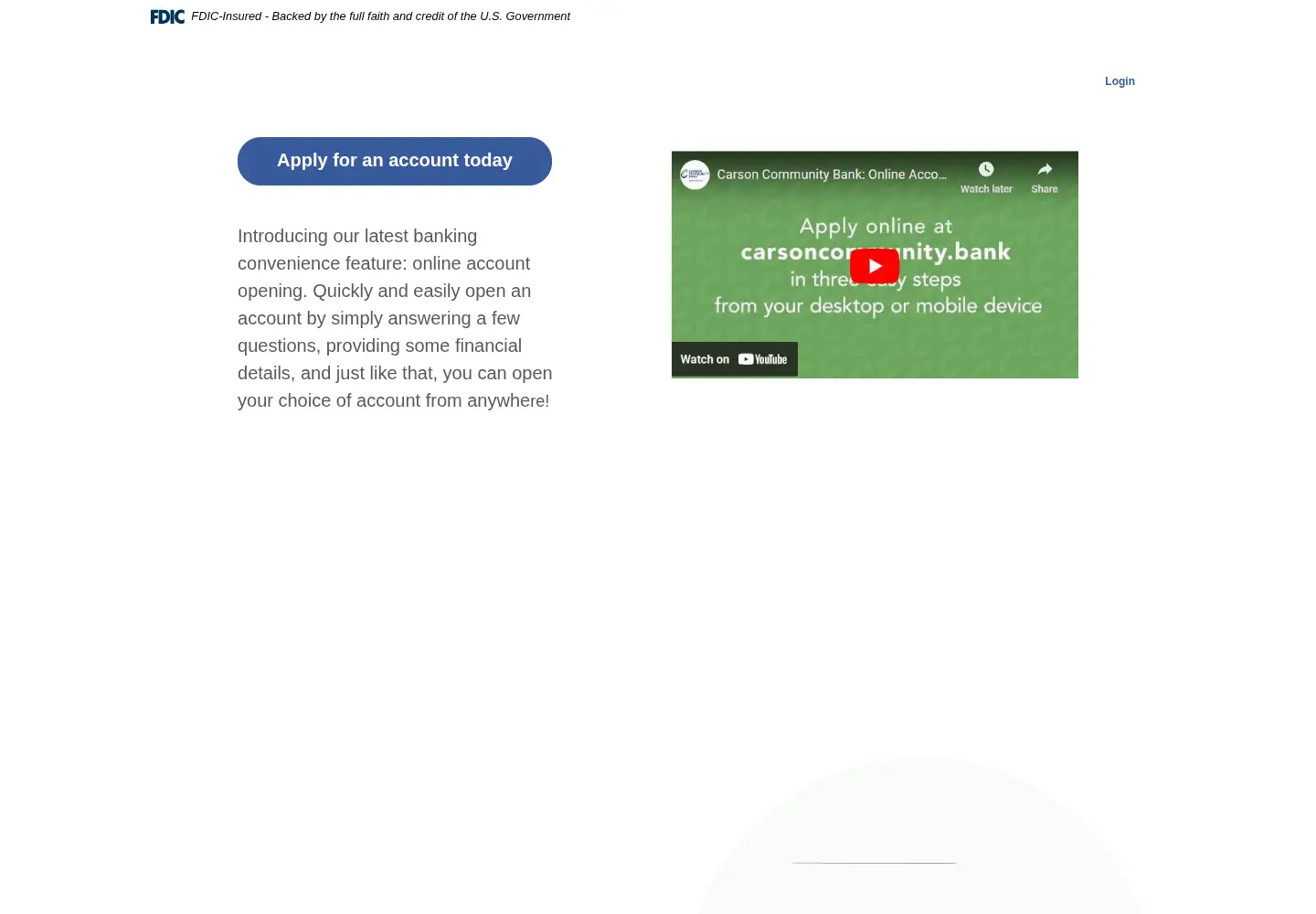 Screenshot of carsoncommunity.bank
