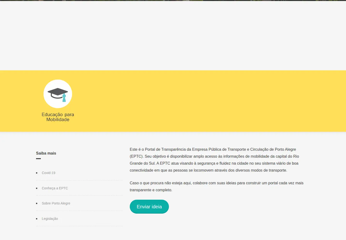 Captured homepage of eptctransparente.com.br in the current scan