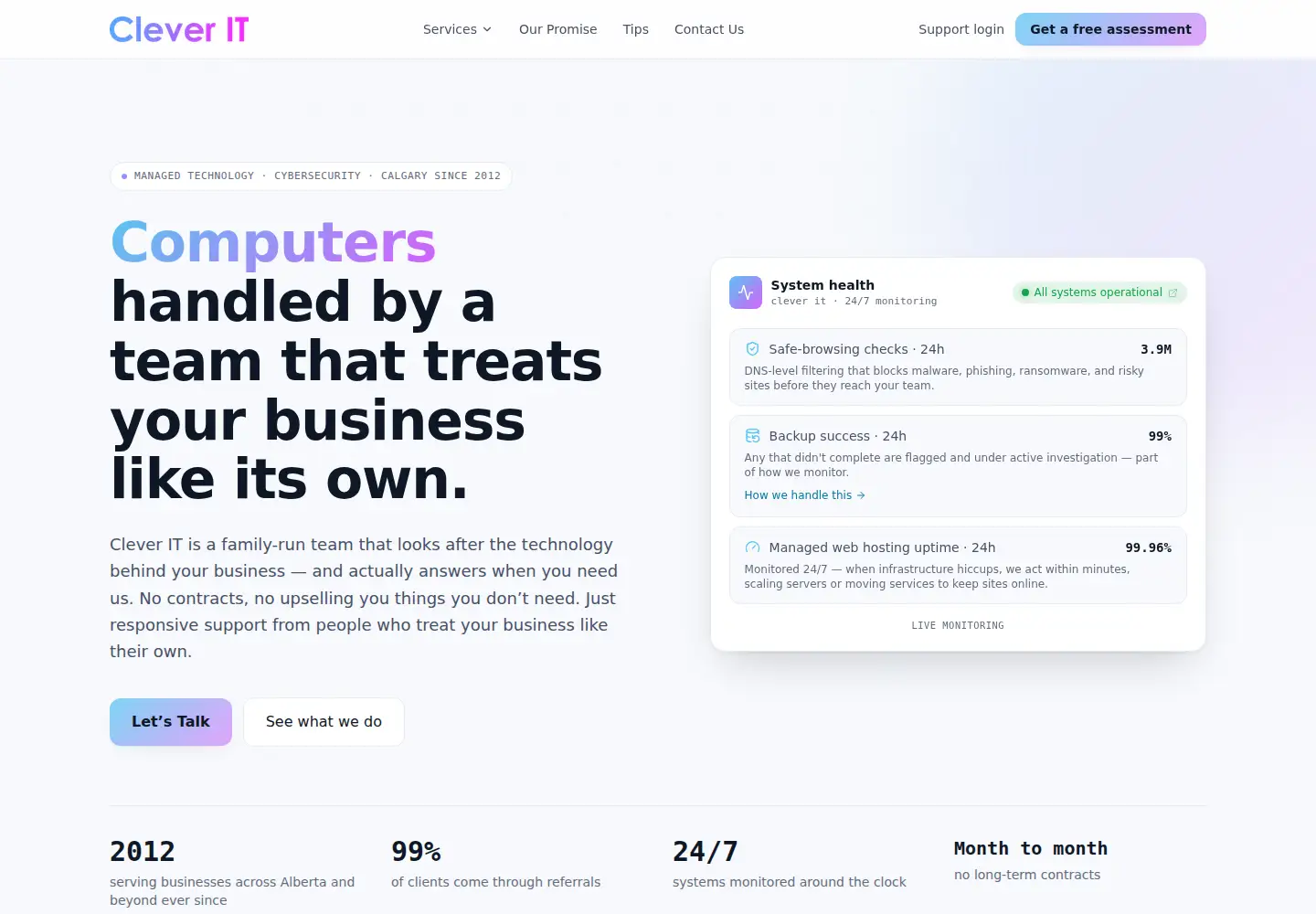 Screenshot of cleverit.ca