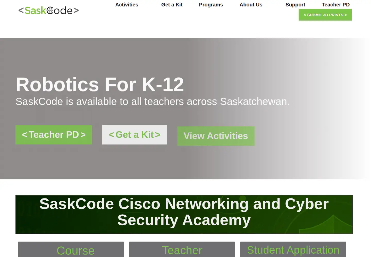 Screenshot of saskcode.ca