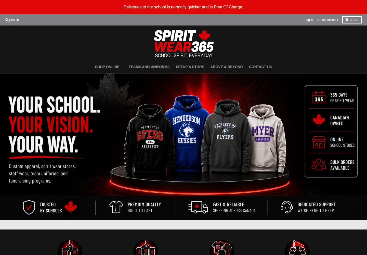 Screenshot of spiritwear365.ca