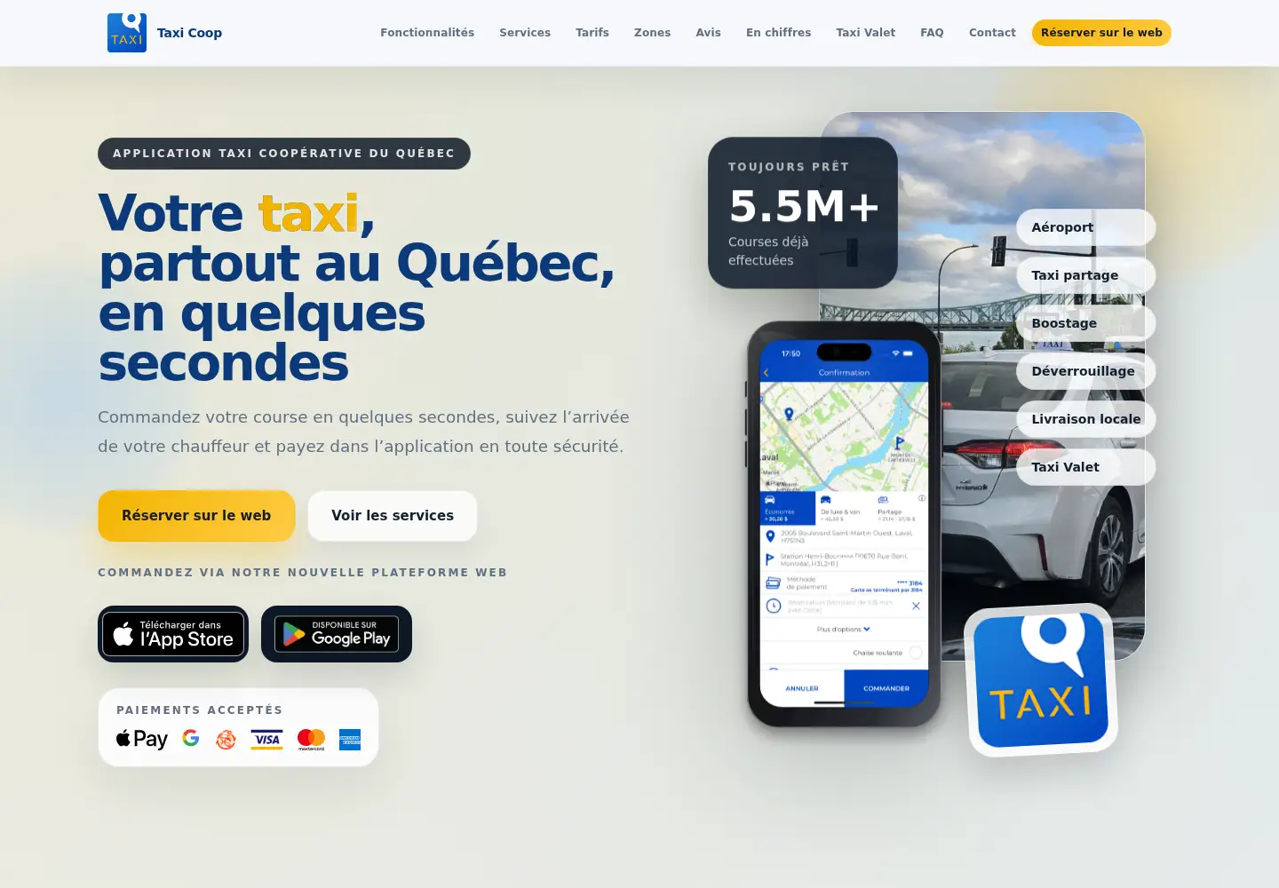 Captured homepage of taxicoop.ca in the current scan