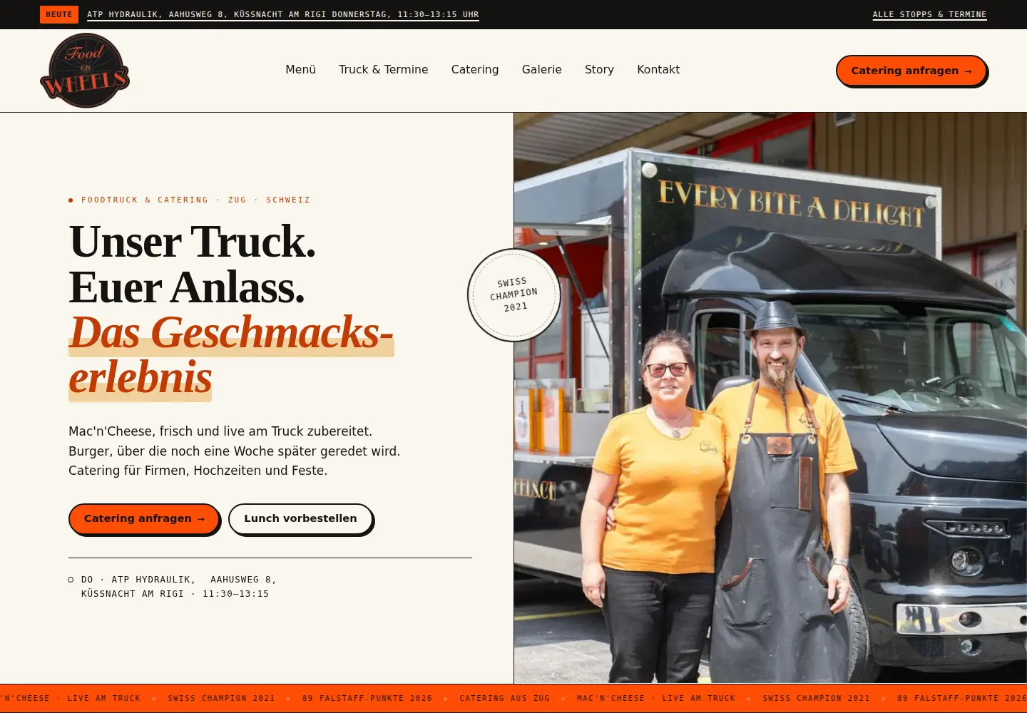 Screenshot of foodonwheels.ch