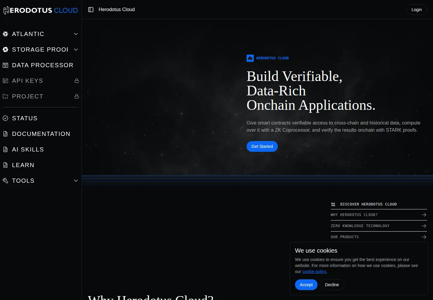 Screenshot of herodotus.cloud