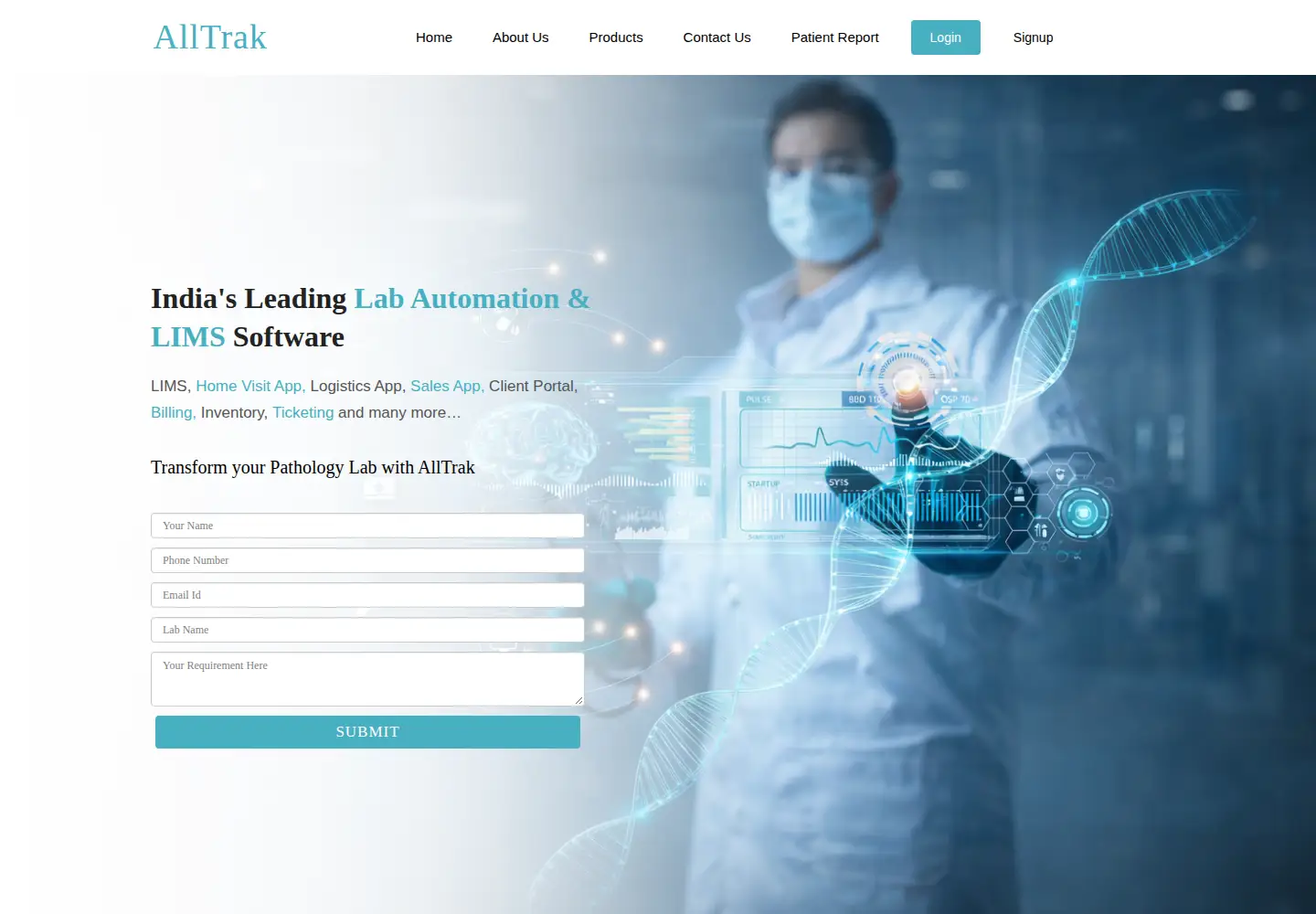 Screenshot of alltrak.co
