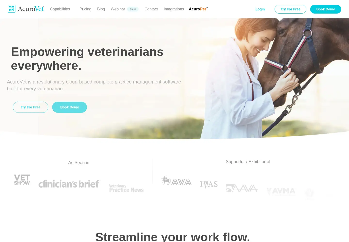 Screenshot of acurovet.com