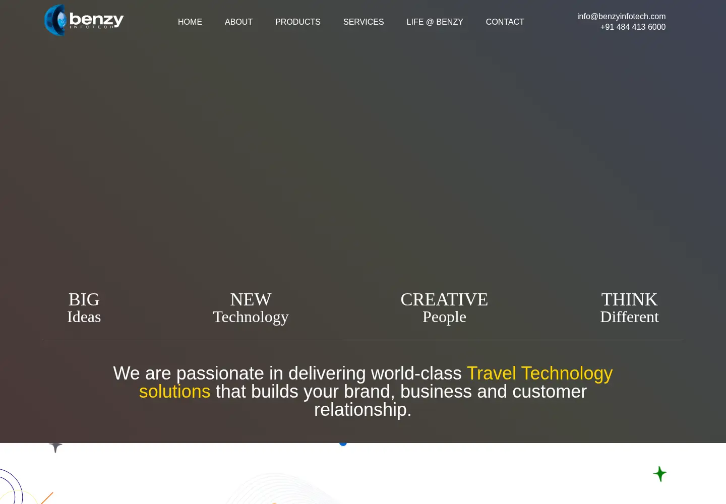 Screenshot of benzyinfotech.com