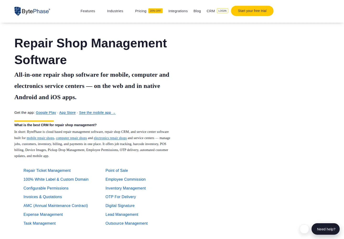 Screenshot of bytephase.com