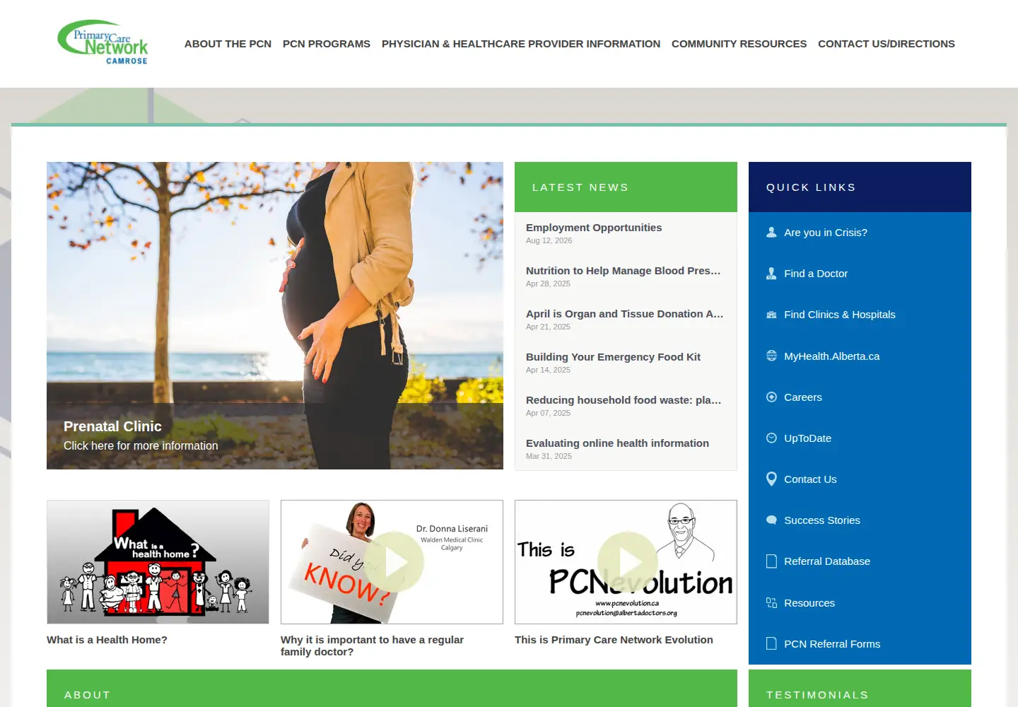 Screenshot of camrosepcn.com