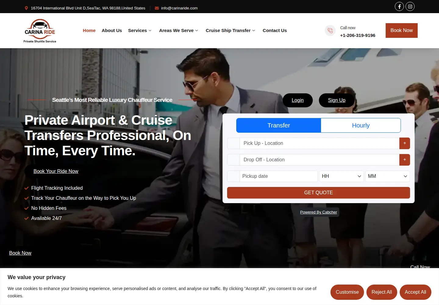 Screenshot of carinaride.com