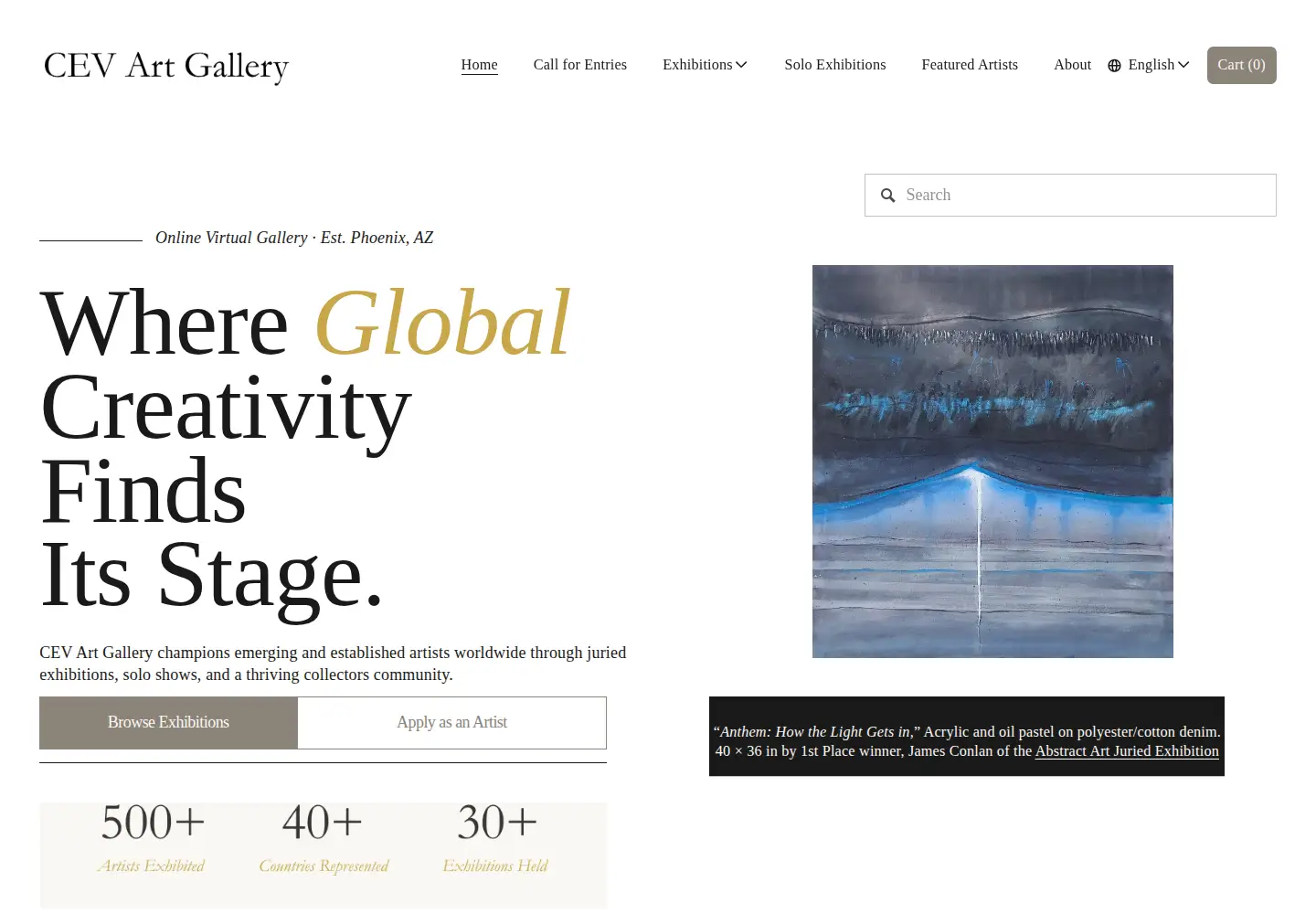 Screenshot of cevartgallery.com