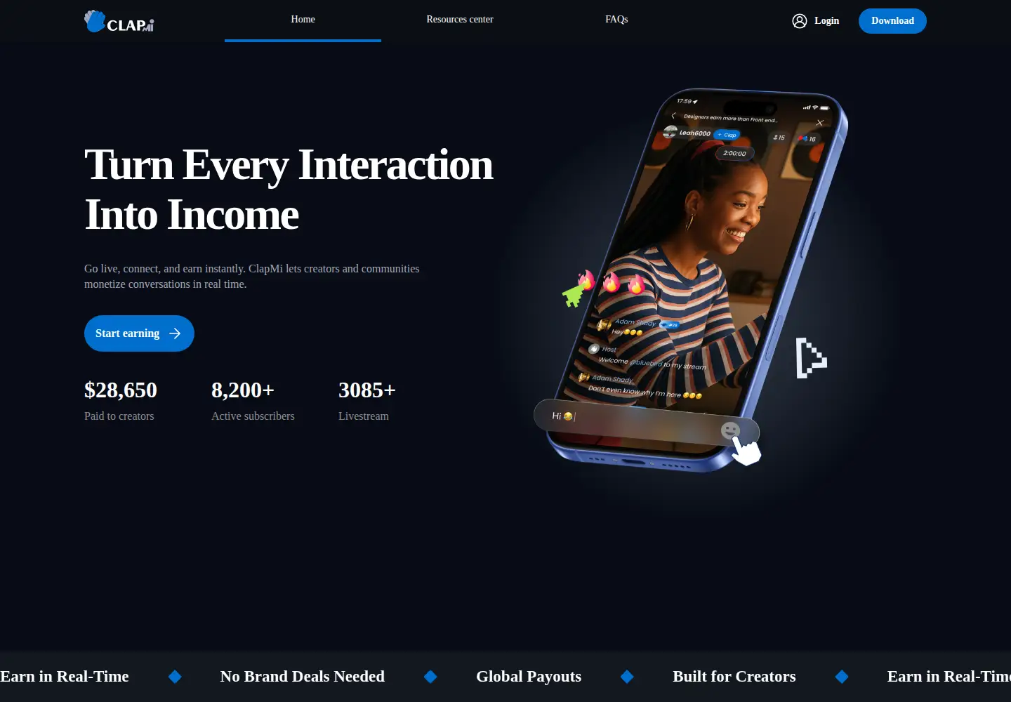Screenshot of clapmi.com