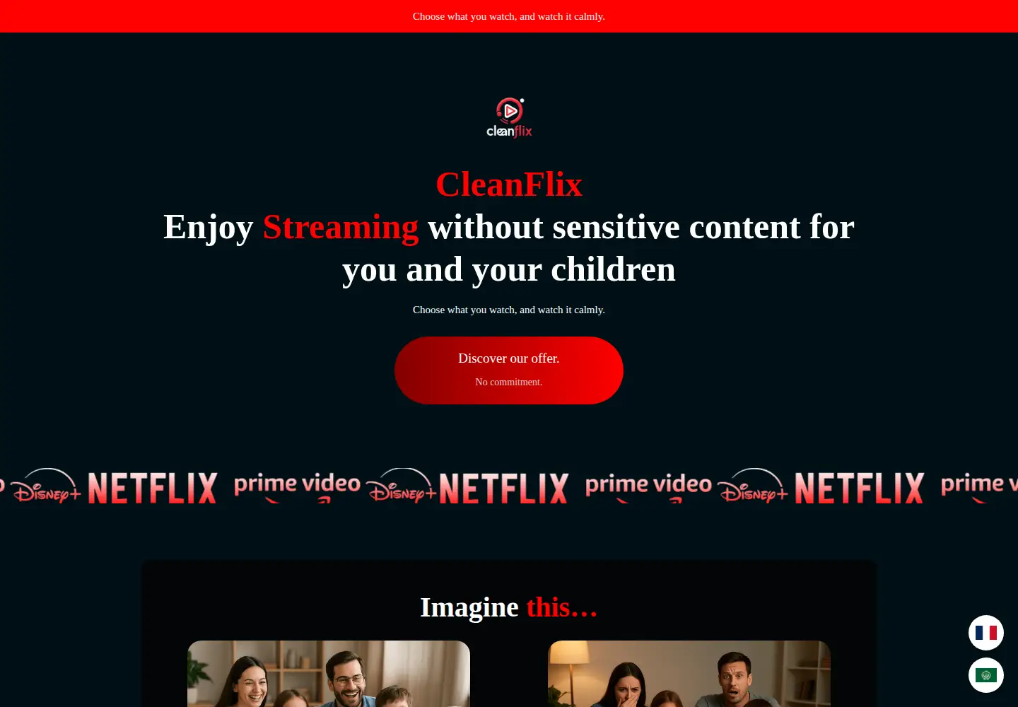 Captured homepage of clean-flix.com in the current scan