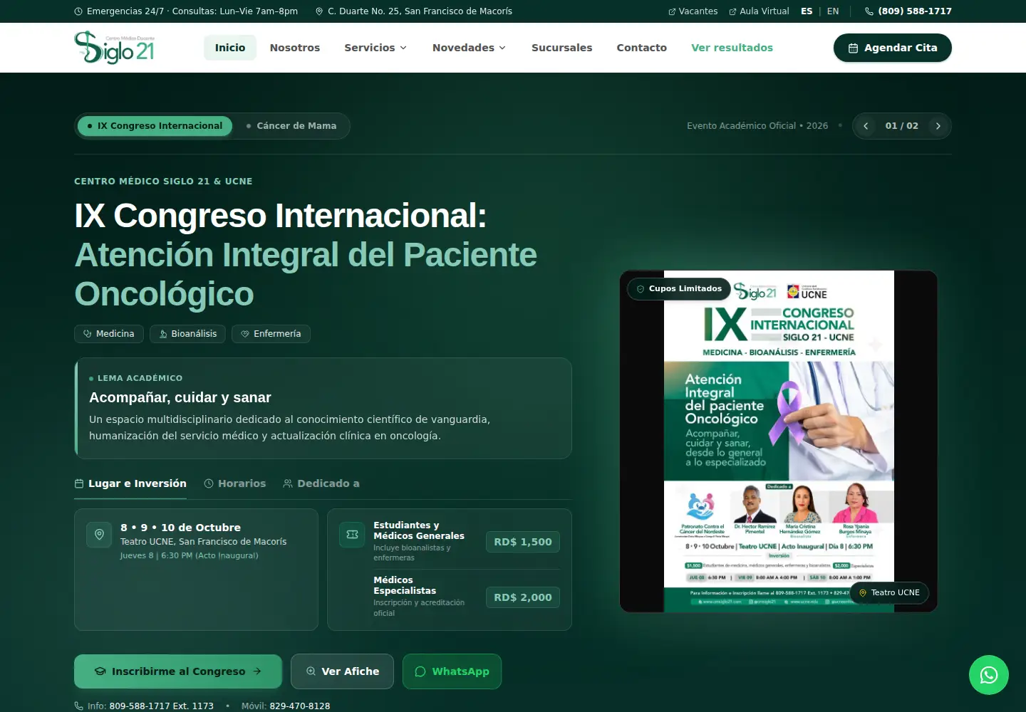 Captured homepage of cmsiglo21.com in the current scan