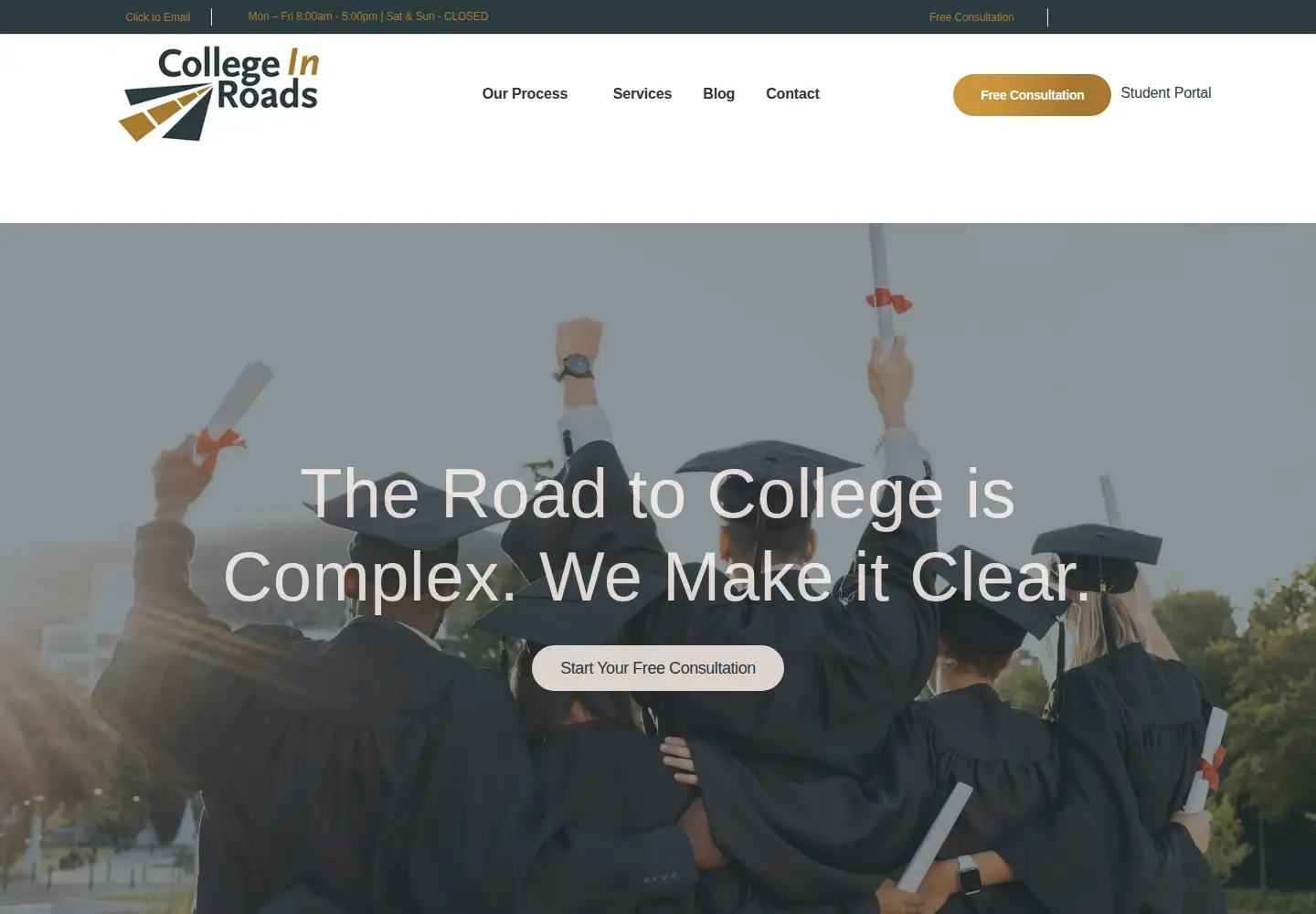 Screenshot of collegeinroads.com
