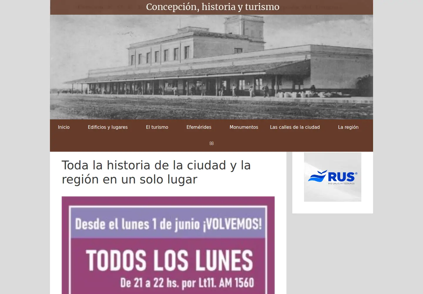 Screenshot of concepcionhistoriayturismo.com