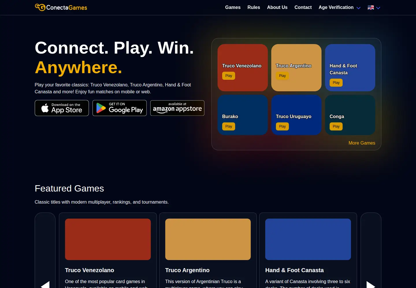 Captured homepage of conectagames.com in the current scan
