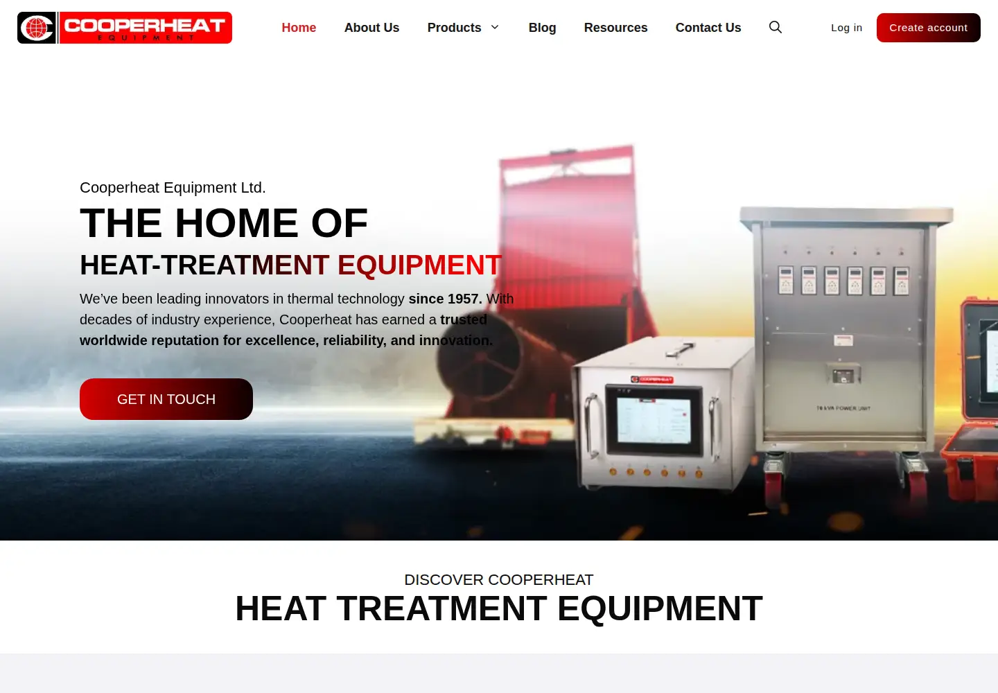 Screenshot of cooperheatequipment.com