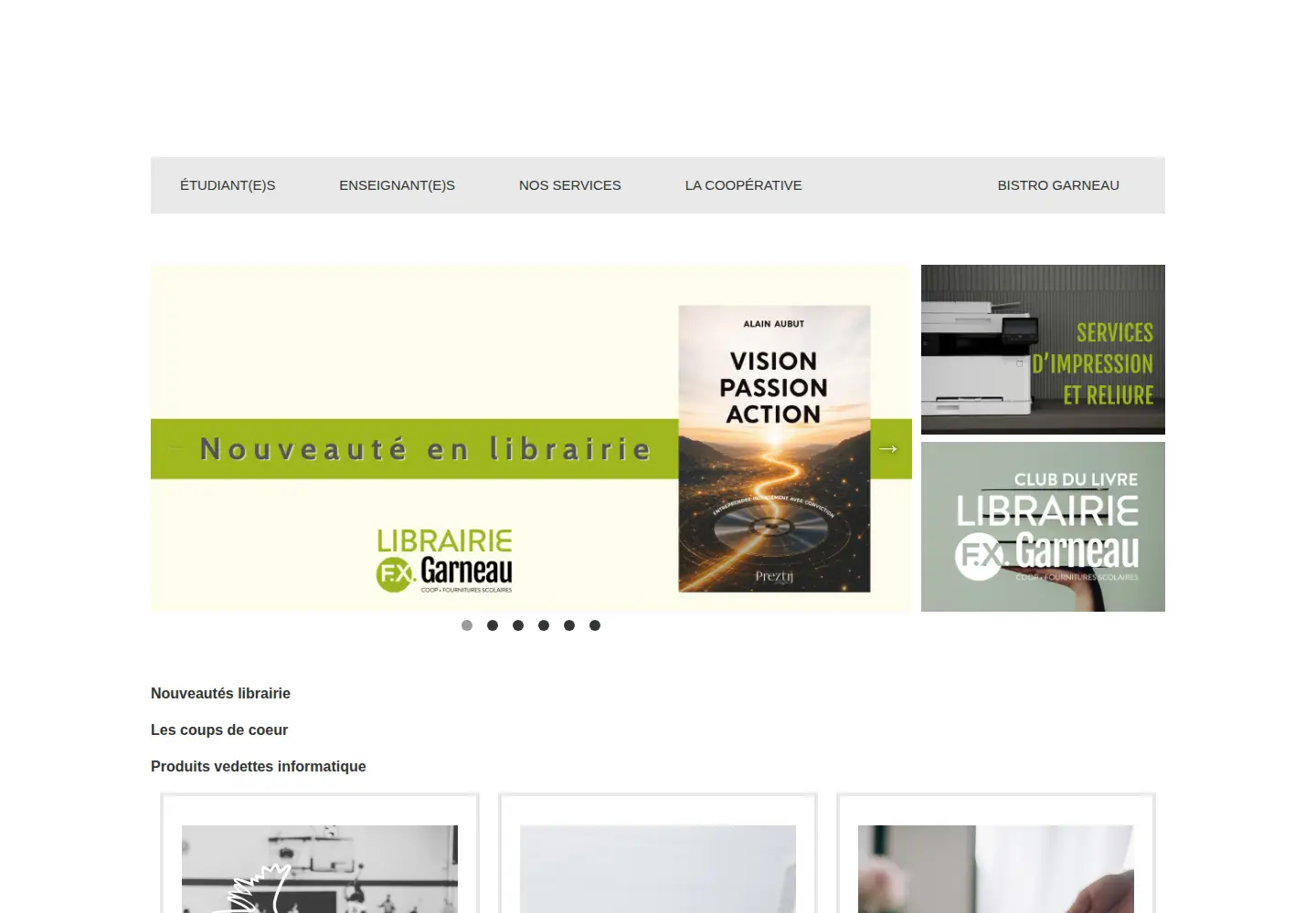 Screenshot of coopfxgarneau.com