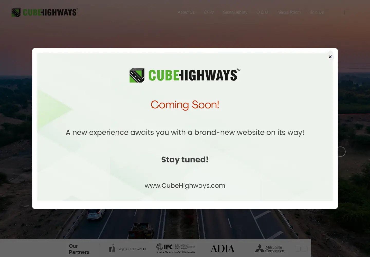 Captured homepage of cubehighways.com in the current scan
