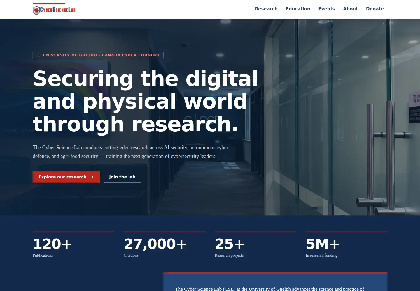 Screenshot of cybersciencelab.com