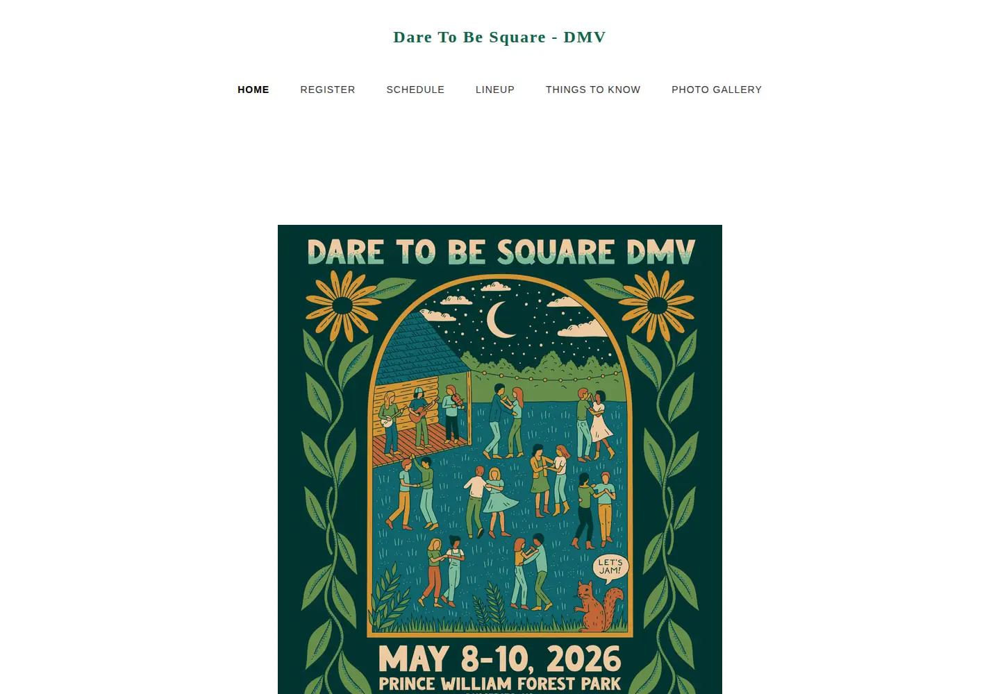 Captured homepage of daretobesquaredmv.com in the current scan