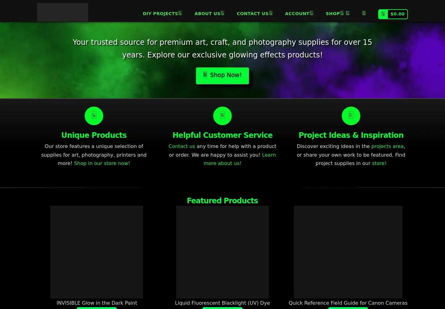 Captured homepage of darklightfx.com in the current scan