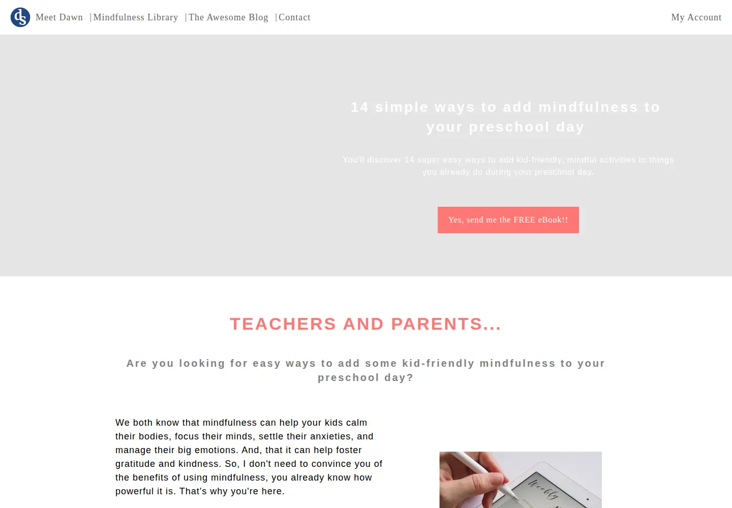 Screenshot of dawnselander.com