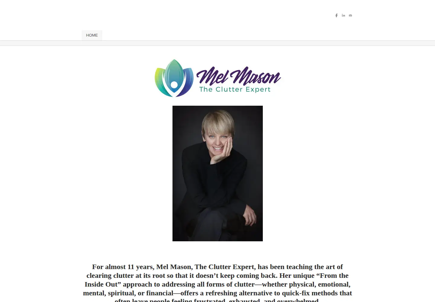Captured homepage of declutteringspaces.com in the current scan
