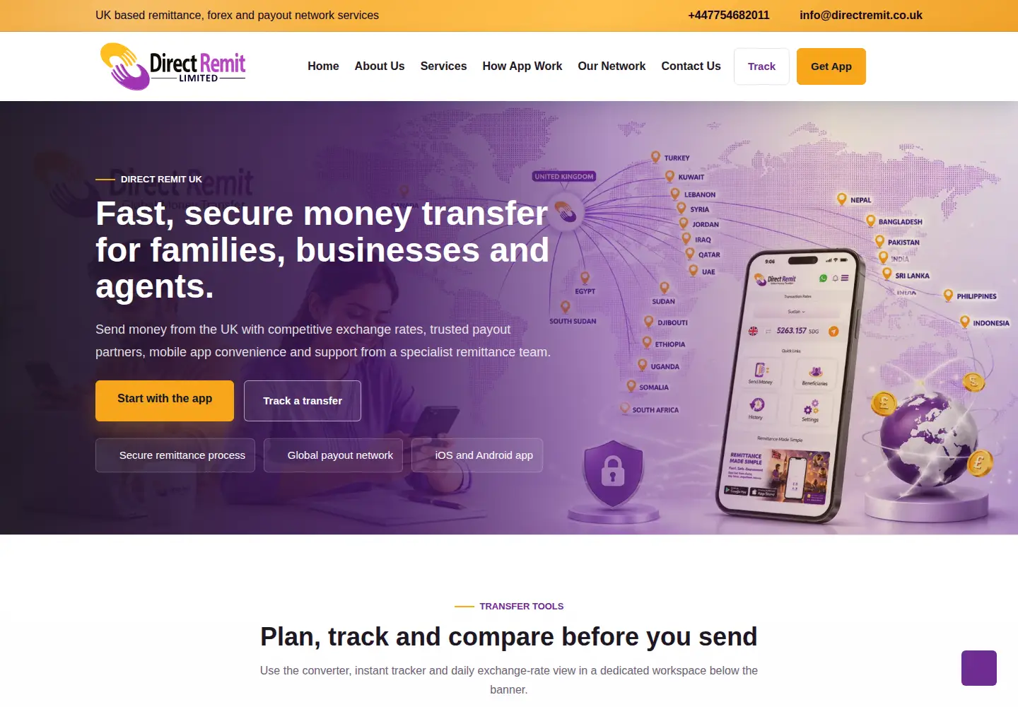 Captured homepage of directremitworldwide.com in the current scan