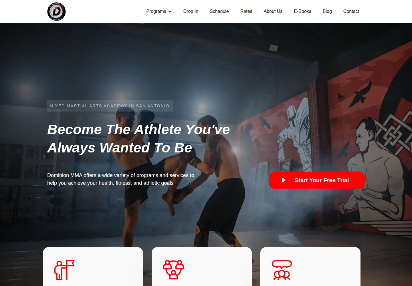 Screenshot of dominionmma.com