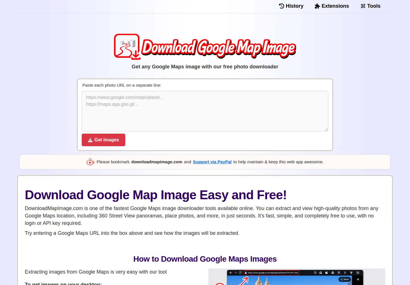 Captured homepage of downloadmapimage.com in the current scan