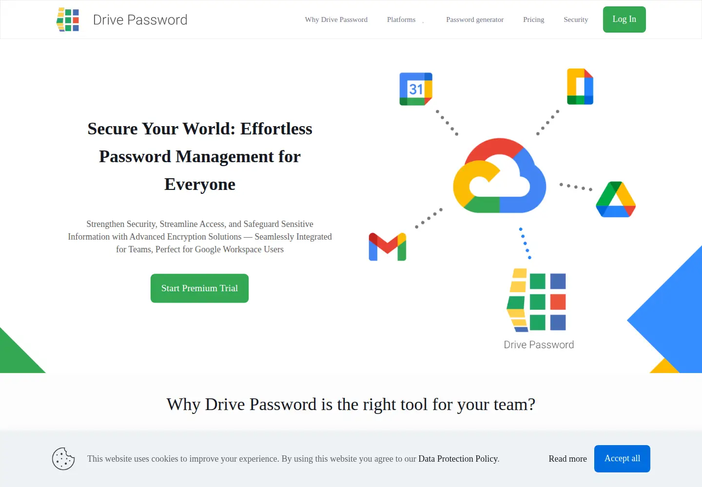 Screenshot of drivepassword.com