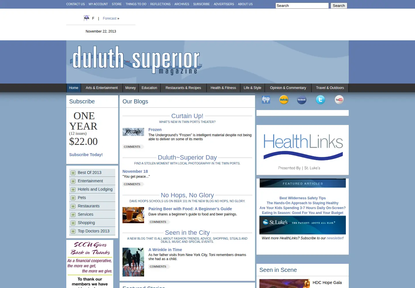 Screenshot of duluthsuperiormagazine.com