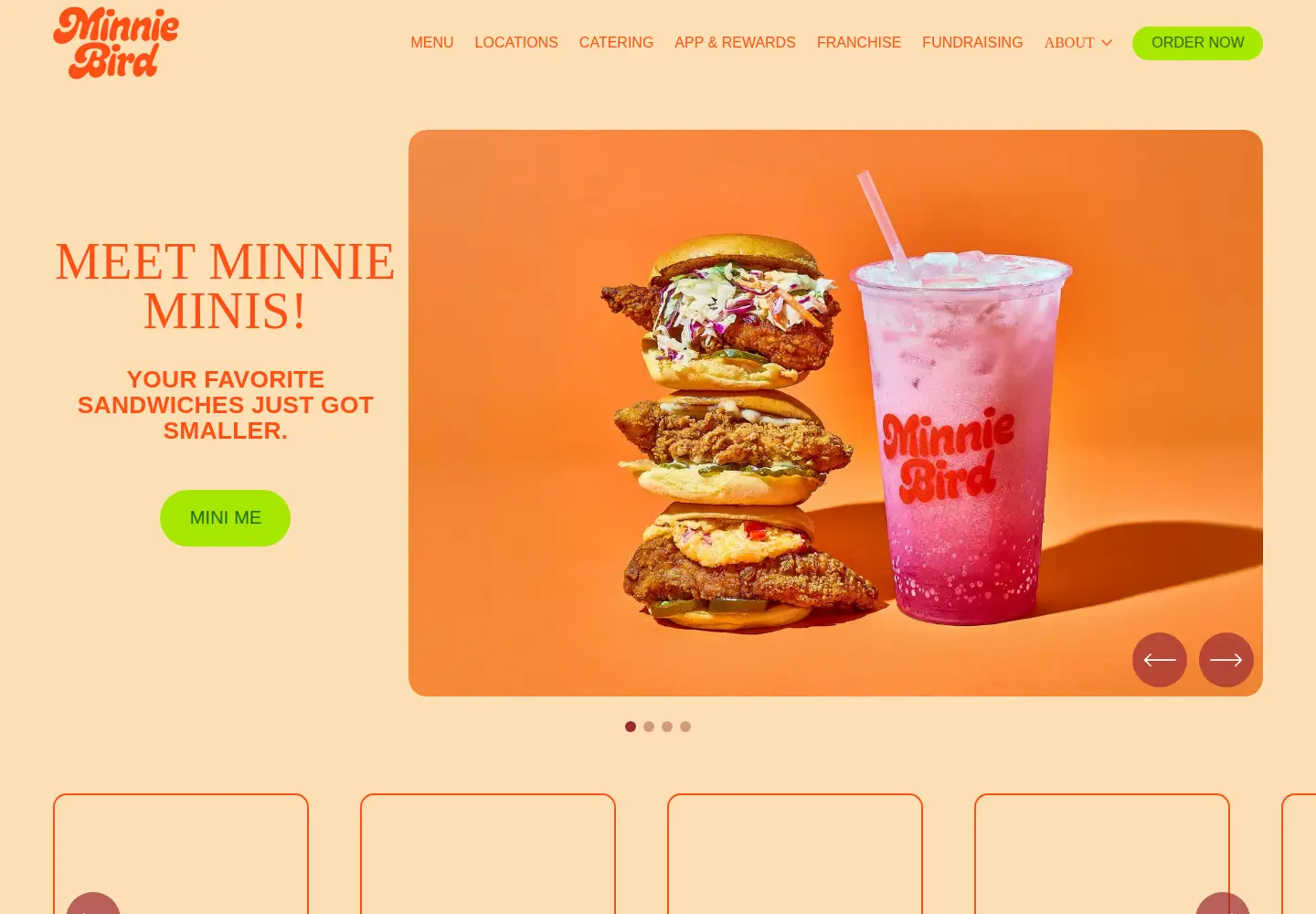 Screenshot of eatminniebird.com