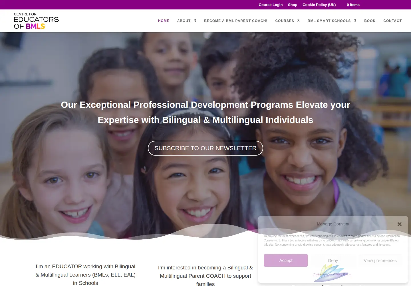 Captured homepage of educatorsofbmls.com in the current scan